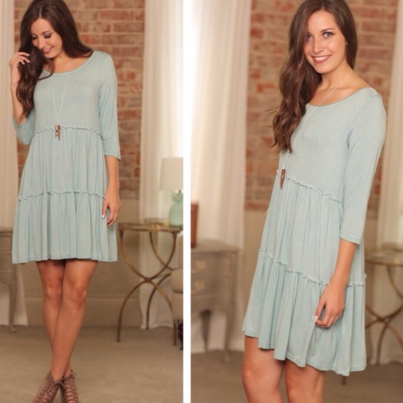 Infinity Raine Dresses & Skirts - Infinity Raine Vintage Wash Tiered Ruffle Dress